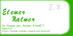 elemer malmer business card